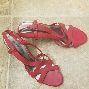 Red strappy heels